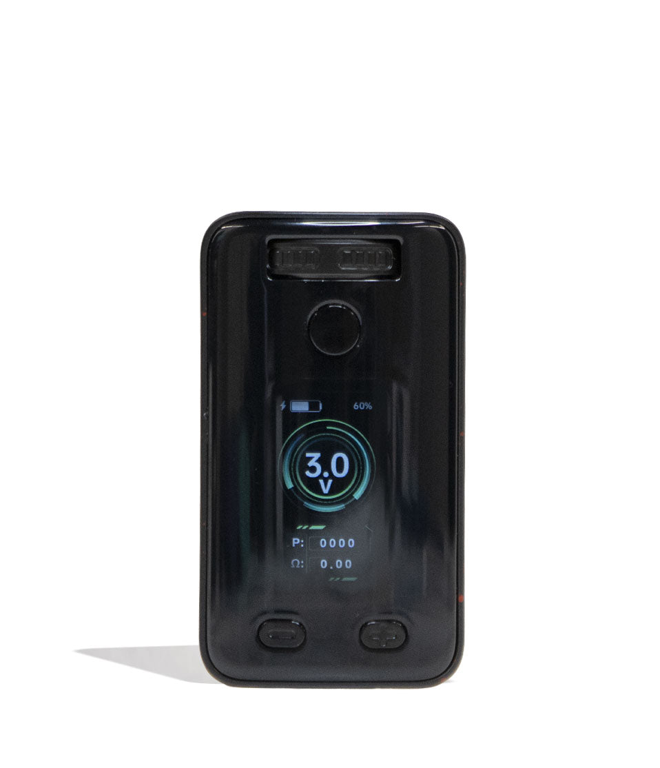 Black Red Spatter Wulf Mods UNI 3.0 Universal Variable Voltage Battery Front View on White Background