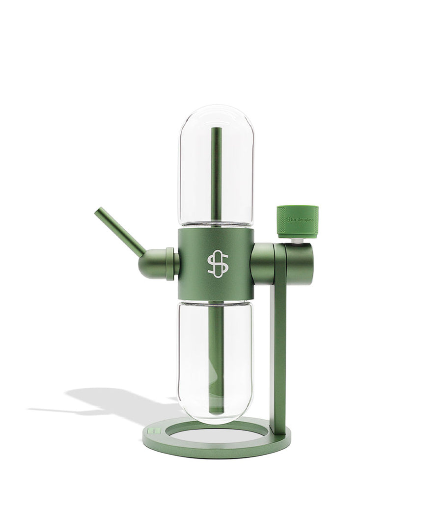 Olive Green Stündenglass Gravity Infuser front view on white background