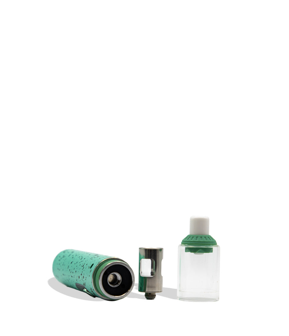 Wulf Mods Orbit 2.0 in teal color on white background in side with included accessories