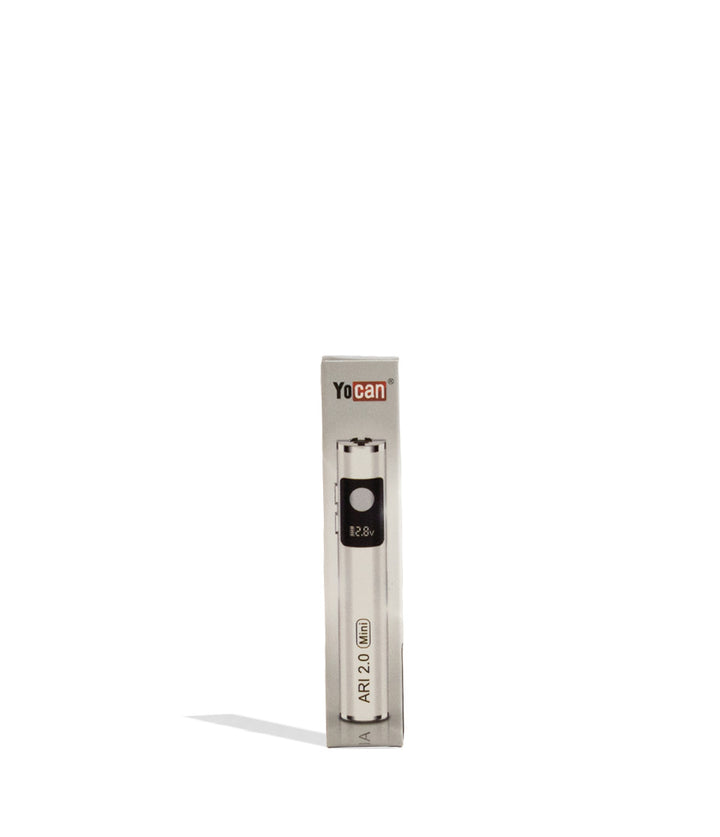 White Yocan Ari Mini 2.0 Variable Voltage Battery 15pk Packaging Front View on White Background