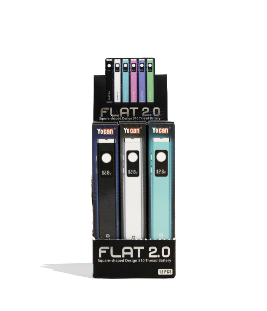 Yocan Flat 2.0 Variable Voltage Battery 12pk Front View on White Background