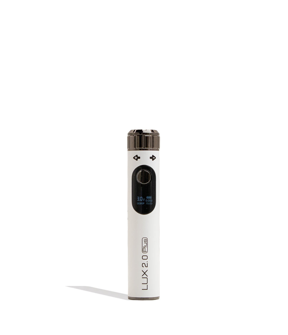 White Yocan Lux Plus 2.0 Variable Voltage Battery 15pk Front View on White Background